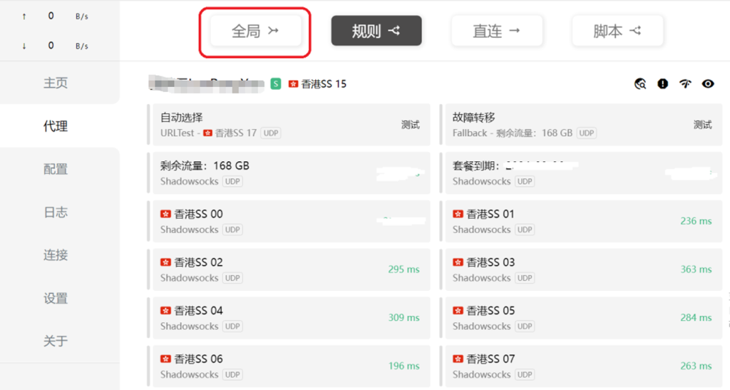 Clash 全局模式测试 IP 是否生效