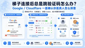 梯子连接后总是跳验证码怎么办?Google、Cloudflare 一直确认你是真人怎么排查
